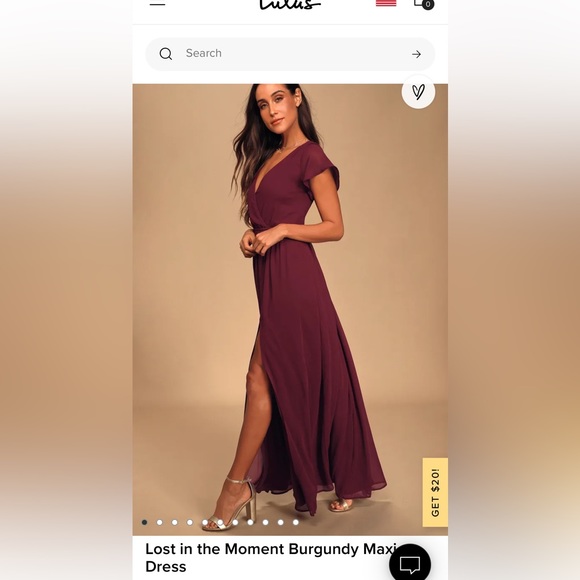 Lost in the Moment burgundy maxi dress, medium